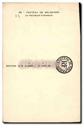 Castillo de Malmaison — El Vestíbulo de Honor — Edición de los Museos Nacionales n°28 — Reverso