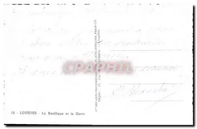Lourdes — Bazylika i Gave — Cie des Arts Photomécaniques, Paris-19 — Rewers