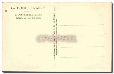 Chartres (Eure-et-Loir) — Rzeka Eure na Mostach św. Hilaire — Yvon — Rewers