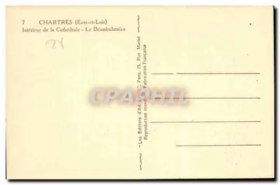 Chartres (Eure-et-Loir) — Wewnętrzny widok katedry — Wydawnictwo Sztuki Yvon, Paryż — Rewers