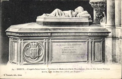 Dreux - Chapelle Saint Louis - Tombeau de Mademoiselle de Montpensier, morte à deux ans (1888) — G. Foucault, édit. Dreux
