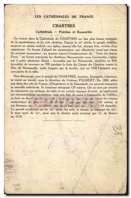 Chartres (Eure-et-Loir) — Catedral, Puertas y Complejo — Colección de la Solution Pautaubergs — Reverso
