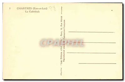 Chartres (Eure-et-Loir) — Katedra — Wydawnictwo Sztuki Yvon, Paryż — Rewers