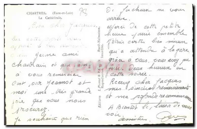 Chartres (Eure-et-Loir) — Katedra — Wydawnictwo L. Pierrat & R. Gallet — Rewers