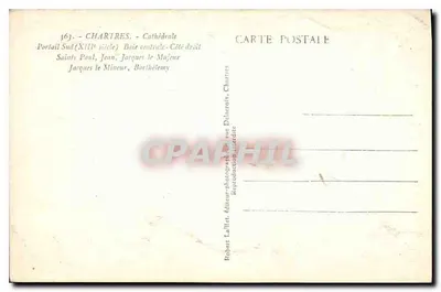 Chartrés - Katedra - Portal Południowy (XIII wiek) - Strona prawa - Święci Paweł, Jan, Jakub Wielki, Jakub Mały, Bartłomiej — Rewers