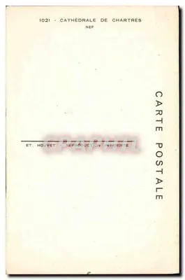 Catedral de Chartres — Nef — Editor HOUVET, n° 1021 — Verso