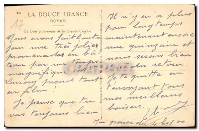La Grande Conche — Royan — Wydawnictwo Art YVON, nr 12 — Rewers