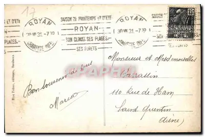 Royan-Pontaillac (Côte d'Argent) — Skaliste wybrzeże — Villa 'Albatros' — Bloc Frères, Bordeaux, n°145 — Rewers