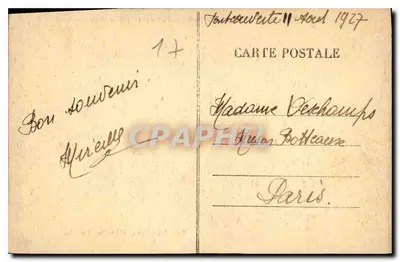 Saintes — Statua Bernarda Palissy i plac Bassompierre — Vve Dieuaide, Civette, Saintes — Rewers