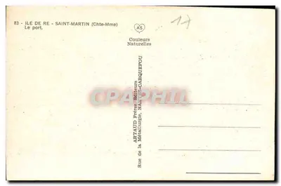 Porto dell'isola di Ré — Saint-Martin — editore Artaud — Verso