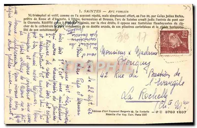 Saintes — Arc rzymski — Wydawnictwo Sztuki Raymond Bergevin, La Rochelle — Rewers