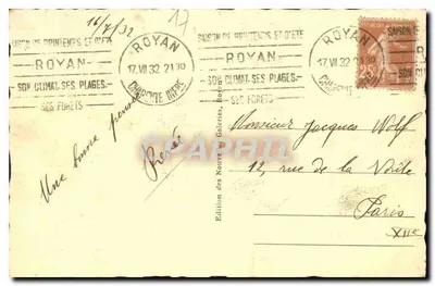 Royan - Foncillon widziany z plaży — Wydawnictwo Nowych Letch, n°35 — Rewers