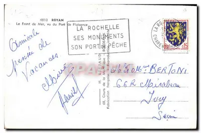 Front Morza, widok z Portu Rzeczywistego — La Rochelle — M. Berjaud — Rewers