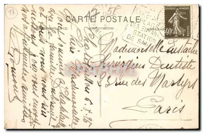 Châtelaillyon - La Falaise — widok skał i fal — L.C. n°214 — Rewers