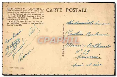 Besançon — Zegar Astronomiczny — Brandibas-Goudey, wyd. — Rewers