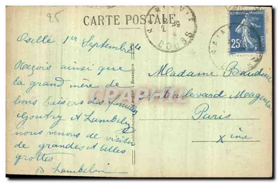 Grotas de Osselle (Doubs) — O Túmulo de Napoleão — C-L-B, n° 7159 — Verso