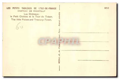 Chantilly — Das kleine Schloss und die Schatztour — Mona, n°852 — Rückseite