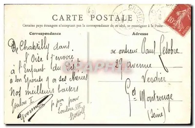 Castillo de Chantilly — Vista tomada del Parque (lado noroeste) — B.F. PARIS, n°10 — Reverso