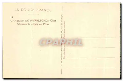 Zamek Pierrefonds (Oise) — Kominek Sali Sprawiedliwych — Éditions d'Art Yvon — Rewers