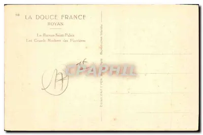 Os Grandes Rochos das Piarrières — Royan — Edição de Arte YVON — Verso