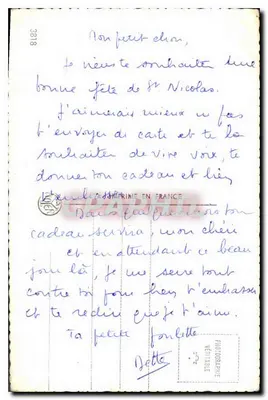Jovem mulher segurando flores — St. Nicolas — Editora: L'Éclat d'Argent, n° 3818 — Verso