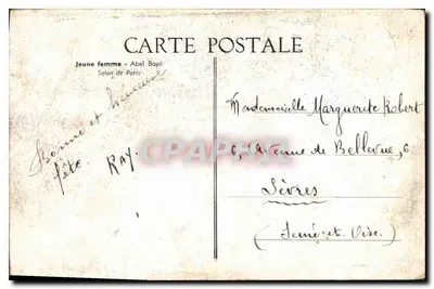 Jovem mulher — Abel Boyé — Salão de Paris — Verso