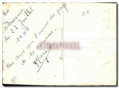 Arranjo de rosas — Aniversário — Impresso na França — Verso