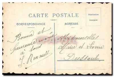 Flower Bouquet — Sincere and affectionate wishes for a good and happy year — French postcard — Back