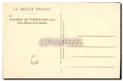 Zamek w Pierrefonds — Wjazd do kaplicy — Les Éditions d'Art Yvon, Paryż — Rewers