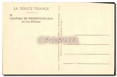 Castelo de Pierrefonds (Oise) — A Cour d'Honneur — Les Éditions d'Art Yvonne — Verso