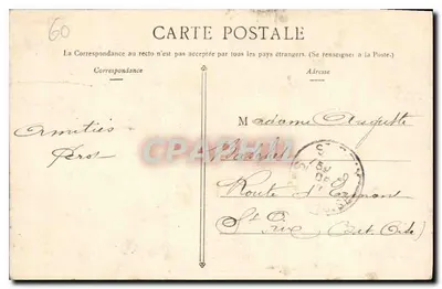 Chantilly — Wejście do zamku — n°169 — Rewers