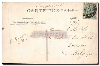Quarto de dormir de Marie-Antoinette — Fontainebleau — E.C.D. n° 562 — Verso