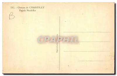 Zamek w Chantilly — Façada północno-wschodnia — Reprodukcja — Rewers