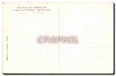 Zamek w Versailles — Basen Wiosny — Éditions A. Noyer, Paryż — Rewers
