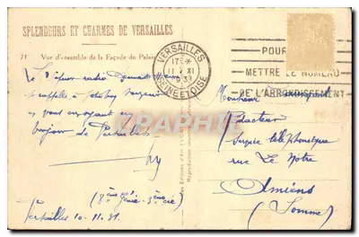 Versailles — Ogólny widok fasady Pałacu — Wydawnictwo Art VYDAN — Rewers