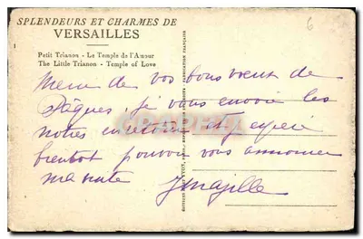 Pequeno Trianon — O Templo do Amor — Edições R. Yvon, Paris — Verso