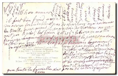 Versalhes — Salão dos Espelhos — Assinatura da Paz da Grande Guerra — Verso