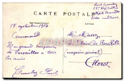 Versailles — L'Orangerie — editor desconhecido, n°6 — Verso