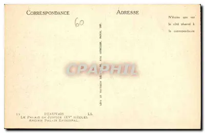 O Palácio de Justiça (século XV) — Antigo Palácio Episcopal — Beaussais, LL — Verso