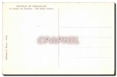 Castelo de Versalhes — A Galeria das Batalhas — Edições A. Noyer, Paris — Verso