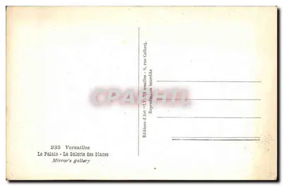 Galeria Sztuk Lustrzanych — Versailles — Éditions d'Art LYS, rue Colber — Rewers