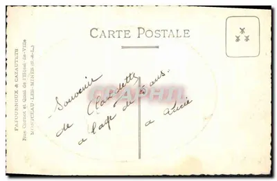 Menina com corte de cabelo curto — Lembrança da idade de 6 anos — Fafournoix & Cazautets, Montceau-les-Mines (S.-et-L.) — Verso