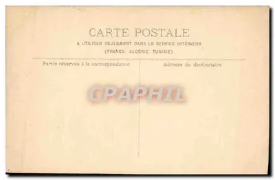Ruínas de um castelo — vista panorâmica — Carta postal argelina — Verso