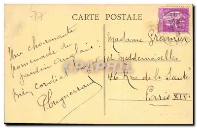 Pałac w FONTAINEBLEAU — Angielski ogród — Aleja Sully — Fot. COMBIER - MACON — Rewers
