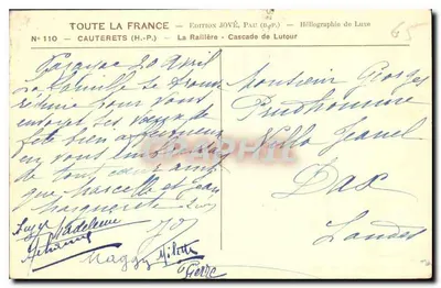 Spadzista Lutour — Cauterets — Wydawnictwo Jové, Pau (B.P.P.) — Rewers