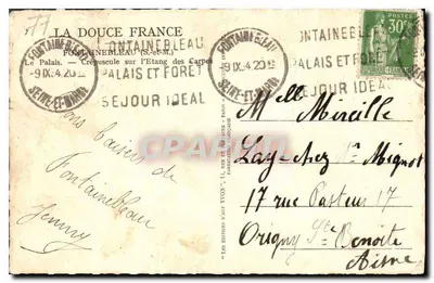 Fontainebleau — Crepuscolo sull'Étang des Carpes — Les Éditions d'Art Tyvon, Parigi — Verso