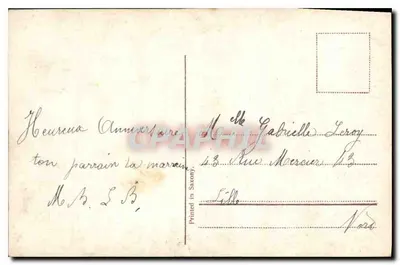 Trzy młode dziewczyny — zdjęcie z ateliers — wydawca S. B. (Lille) — Rewers