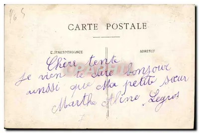 Dois crianças — fotografia de época — Carte postale 'Correspondance' — Verso