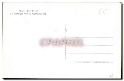 Lourdes — Bazylika widziana z Castel-Fort — wydawnictwo Photo Quilcalt - Lourdes — Rewers