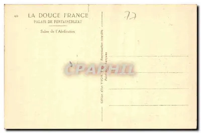 Salão da Abdicação — Palácio de Fontainebleau — Edição de Arte YVON — Verso